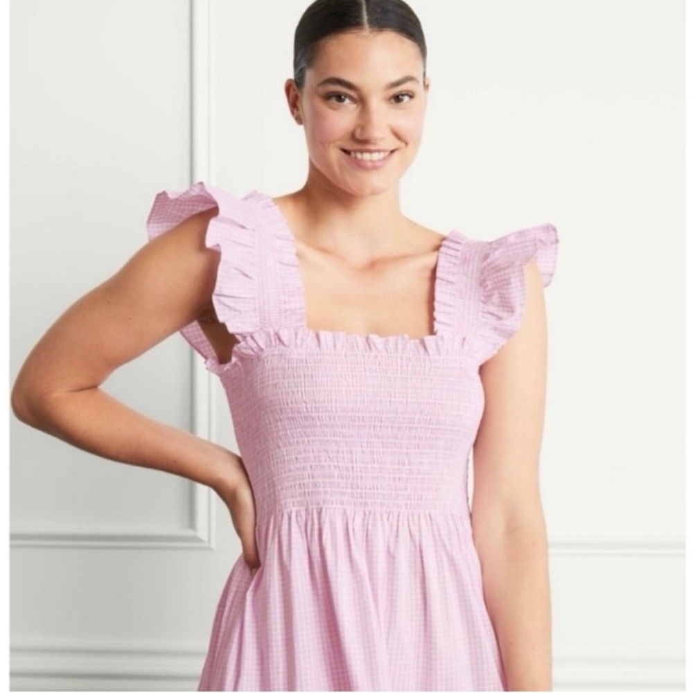 Hill House Pink Gingham Ellie Midi Dress XS-S